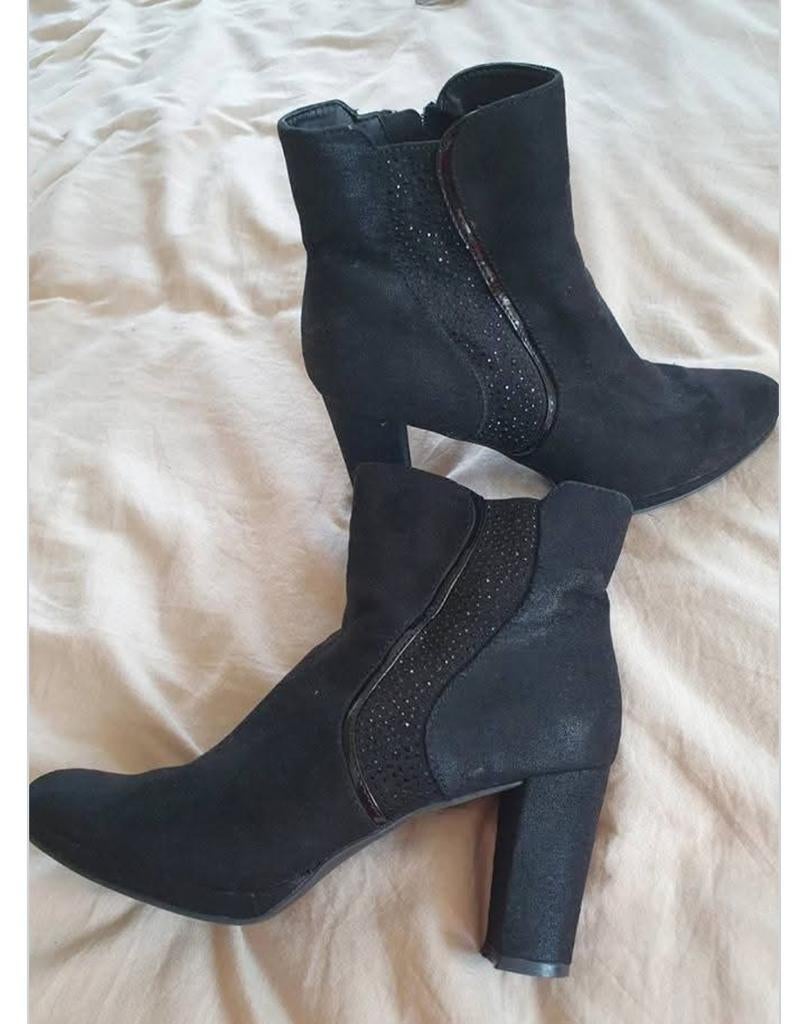 Supermooie laarzen 39 met glitters 🖤, Zwart, Lage of Enkellaarzen, Nieuw, Ophalen of Verzenden