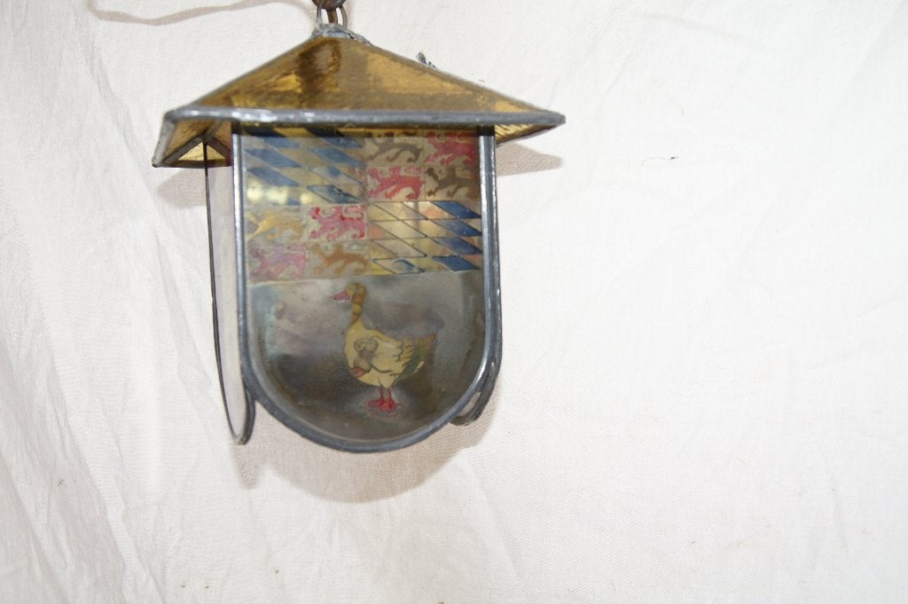 Glas en lood lamp, Antiek en Kunst, Antiek | Lampen, Ophalen of Verzenden