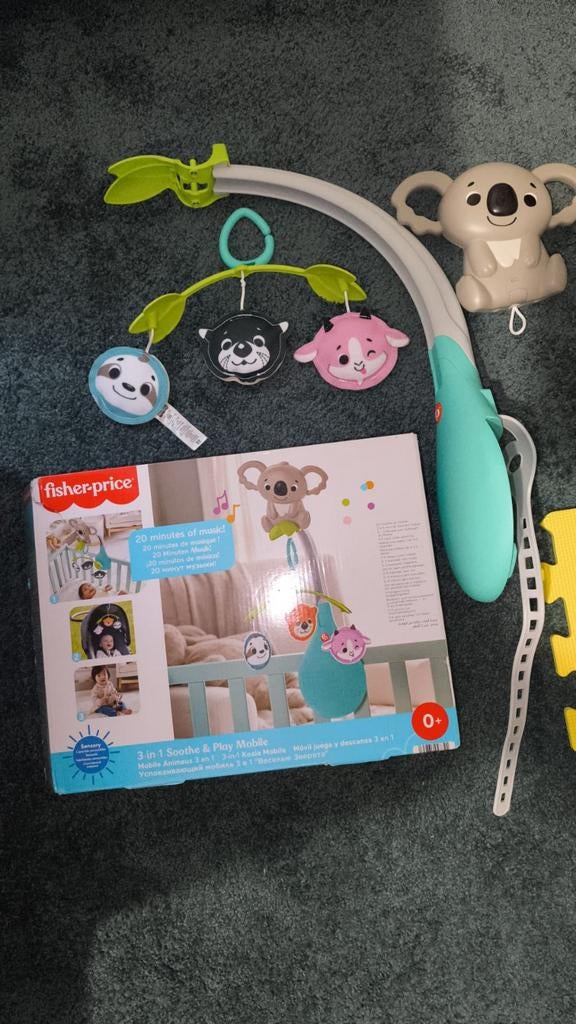 Fisher-Price 3-in-1 Soothe & Play Koala Mobiel, Ophalen of Verzenden, Zo goed als nieuw, Mobiel, Met geluid