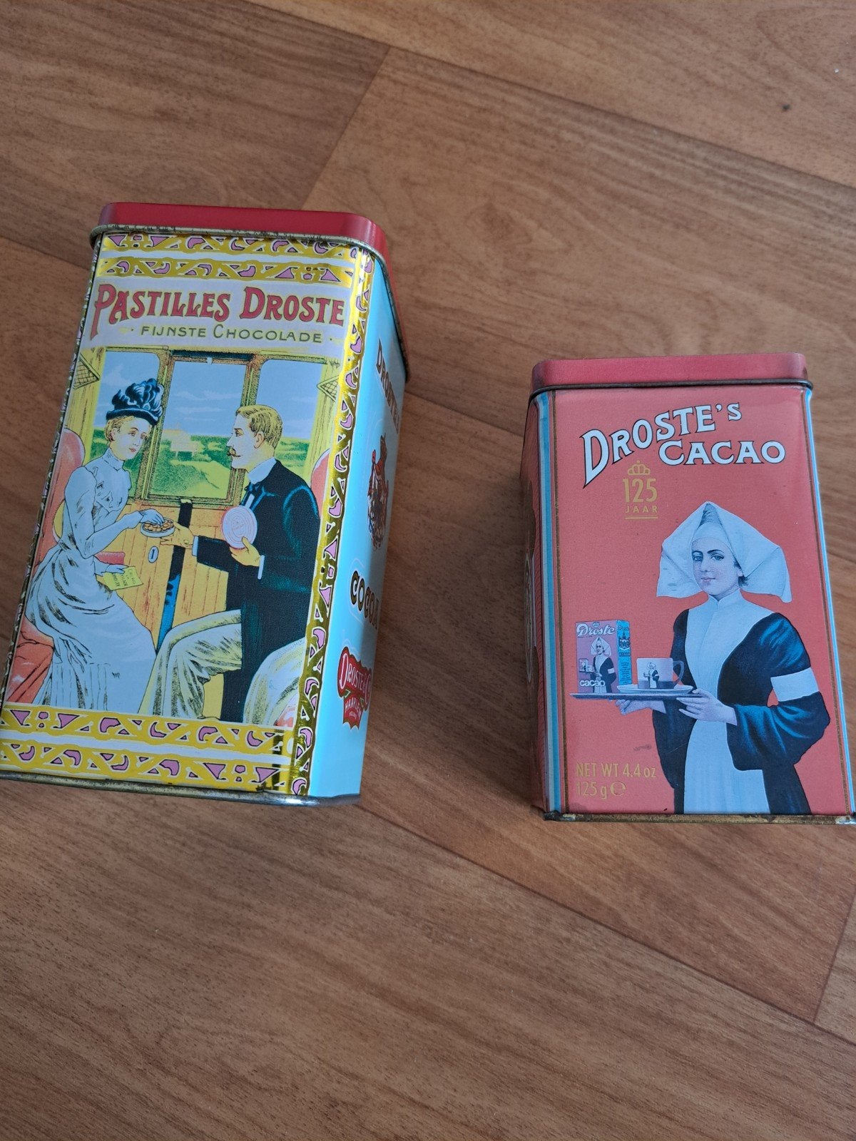 2 oude droste blikken., Ophalen, Gebruikt, Overige, Droste