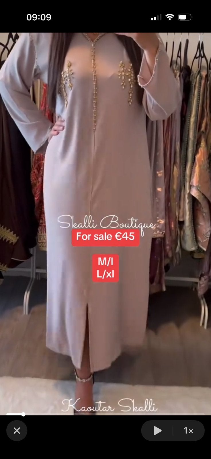 Jelaba beige met steentjes, Overige typen, Beige, Maat 46/48 (XL) of groter, Ophalen of Verzenden