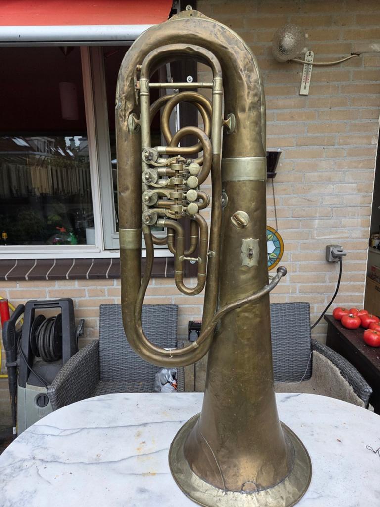 Antieke Tuba / Helicon - M. Vetter Graudenz 1912, Ophalen, Gebruikt, Koperblazer