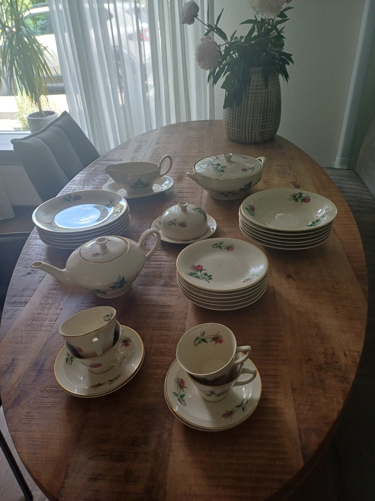 Vintage Chodziez servies - Rozenmotief, Ophalen