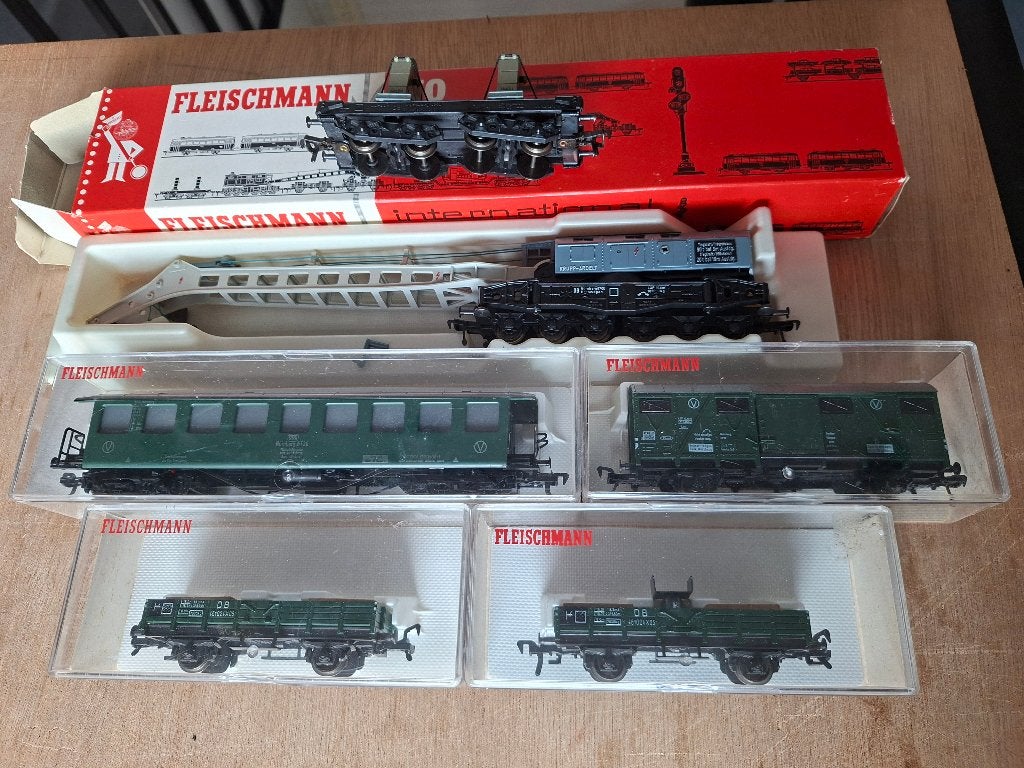fleischmann kraan set, Hobby en Vrije tijd, Modeltreinen | H0, Zo goed als nieuw, Wagon, Gelijkstroom, Fleischmann, Ophalen of Verzenden