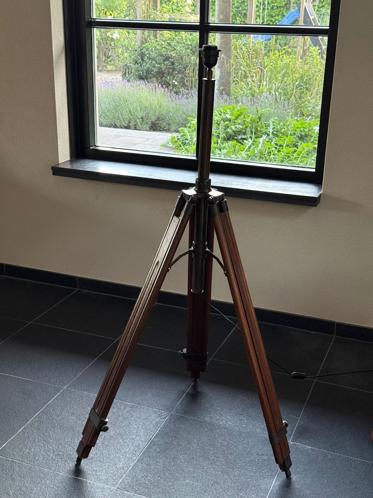 Statief lampen standaard hout (2 stuks), Antiek en Kunst, Ophalen