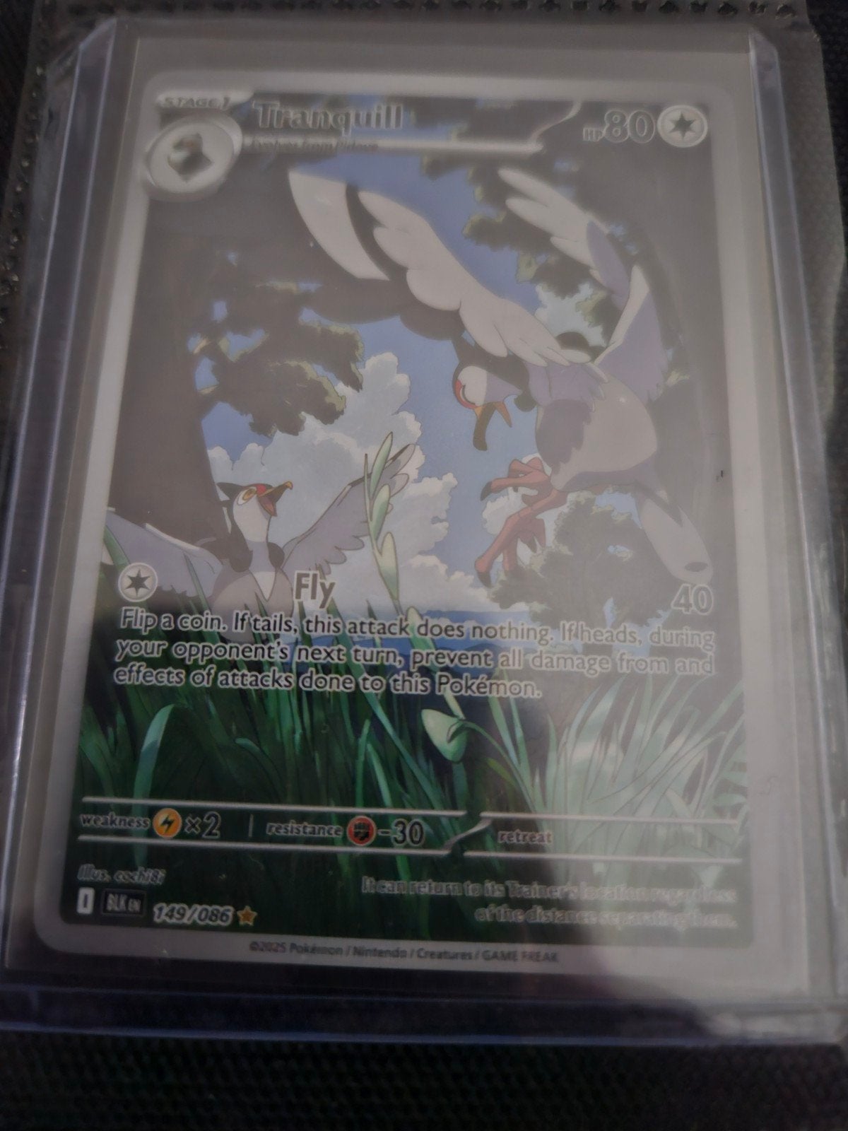 Pokemon Tranquill 149/086 Black Bolt, Ophalen of Verzenden, Zo goed als nieuw, Losse kaart, Foil