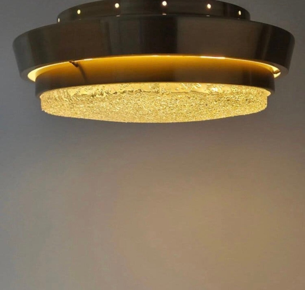 Dijkstra Holland plafondlamp | Ø40 cm | Space Age | jaren 70, Vintage, E27 (groot), Ophalen of Verzenden, Bruin