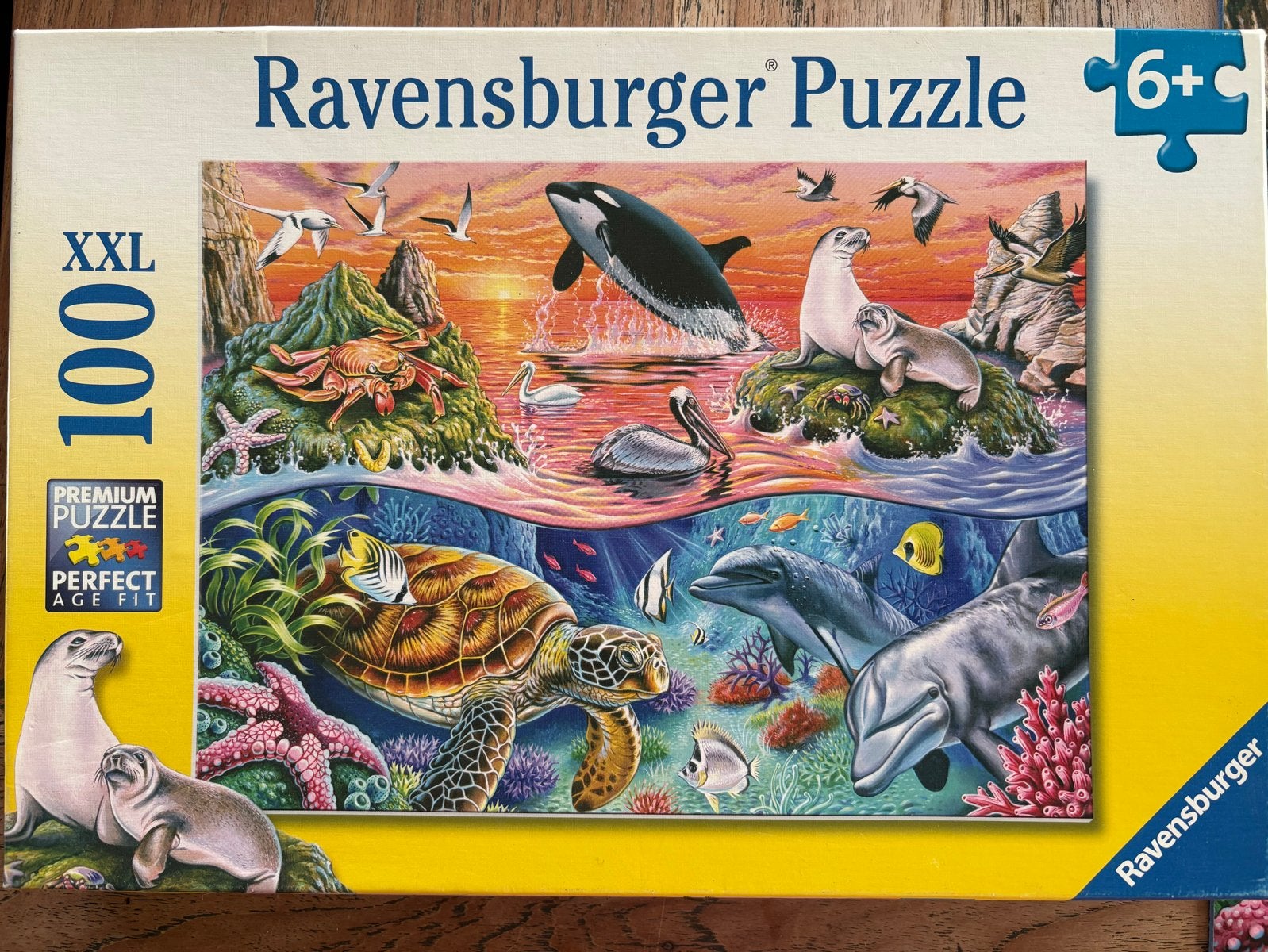 Ravensburger Puzzel XXL 100 stukjes - Onderwaterwereld, Hobby en Vrije tijd, Ophalen of Verzenden, Minder dan 500 stukjes, Zo goed als nieuw