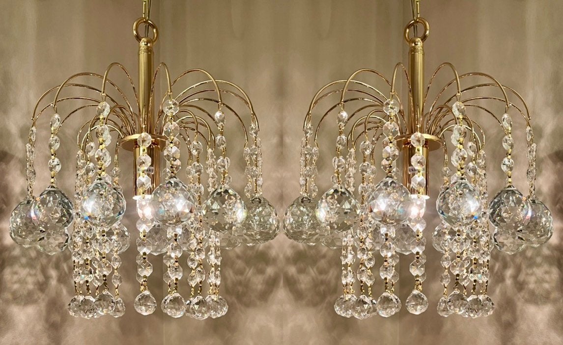 8 stuks gemerkte SWAROVSKI kristallen kroonluchters, Baak, Ophalen of Verzenden, Glas, Baak