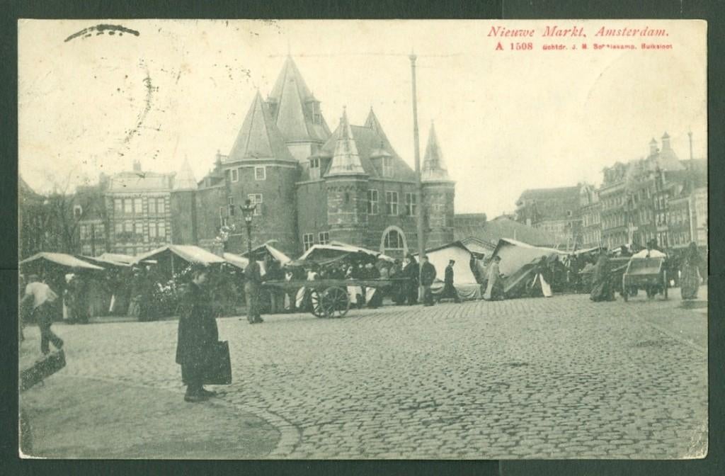 AK Amsterdam Nieuwe Markt 1907 Uitg: Schalekamp, Ophalen of Verzenden, Voor 1920, Gelopen, Noord-Holland