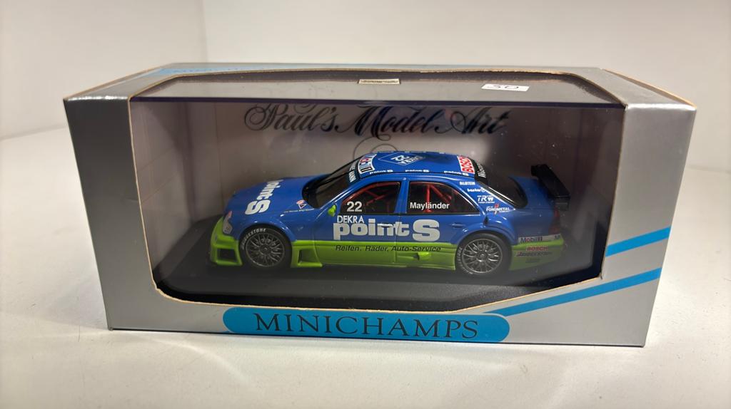 Mercedes c klasse dtm b.maylander 1996 minichamps 1.43, Auto, Ophalen of Verzenden, MiniChamps, A