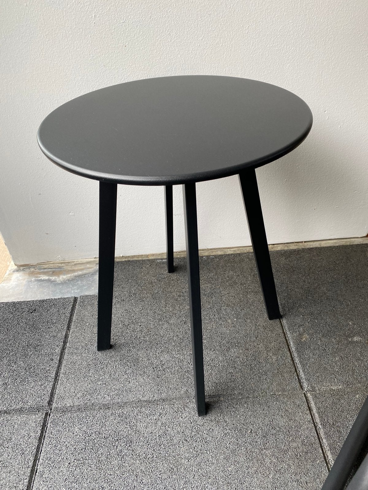 Bijzettafel buiten zwart rond 40cm, Ophalen, Minder dan 45 cm, Minder dan 55 cm, Metaal of Aluminium