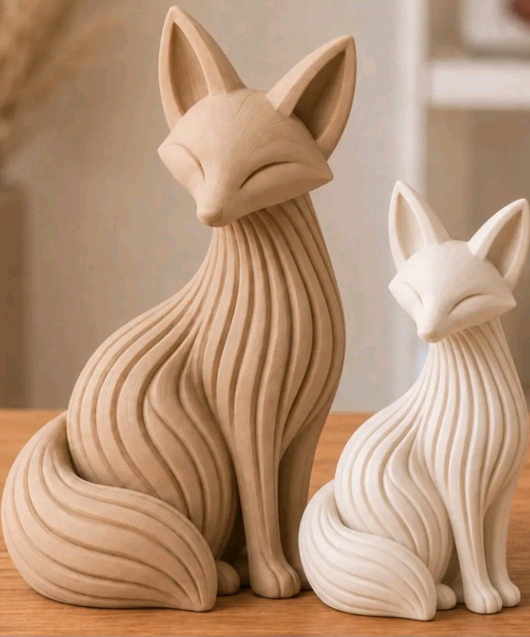 Set van 2 Vossen Ornamenten - Decoratieve Beelden, Ophalen of Verzenden, Nieuw, Meerkleurig, Modern