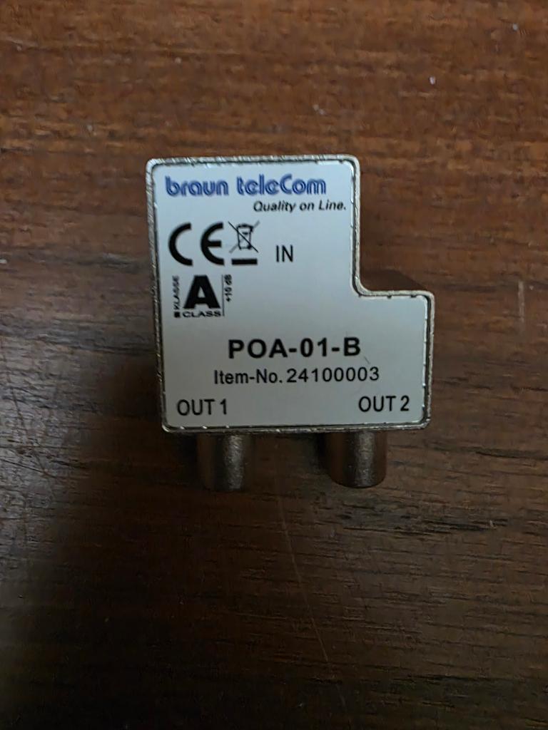 Coax Splitter POA-01-B, Ophalen of Verzenden, Gebruikt, Minder dan 2 meter, Coaxiale kabel