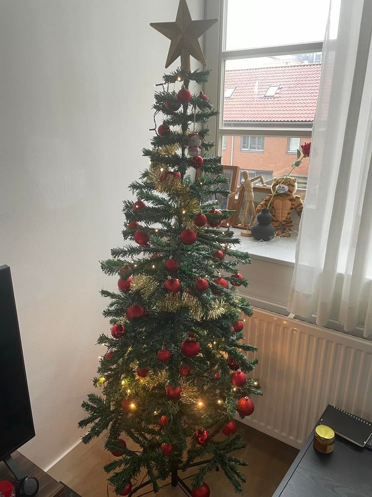 Christmas tree + decorations, Diversen, Kerst, Ophalen, Zo goed als nieuw