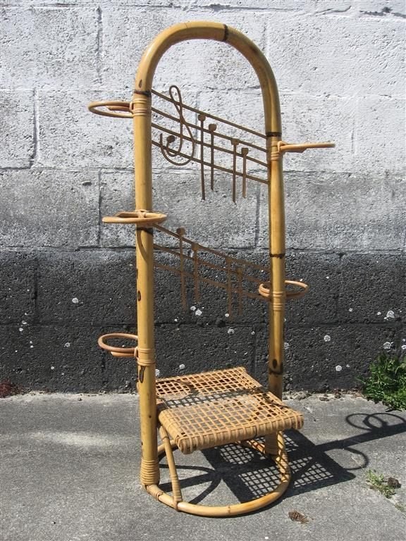 Plantenstandaard '60s ( rotan ) Retro/Vintage/Design, Ophalen, Huis en Inrichting