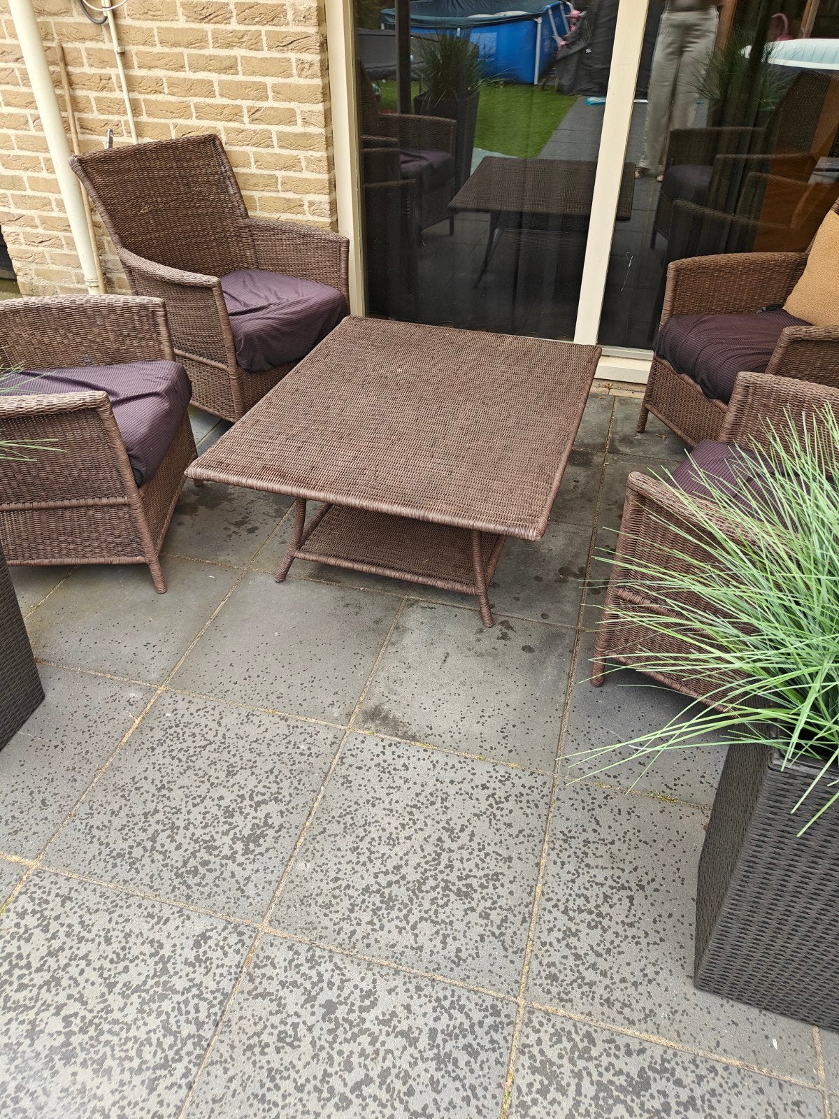 tuinset loungeset, Ophalen, Gebruikt, Wicker