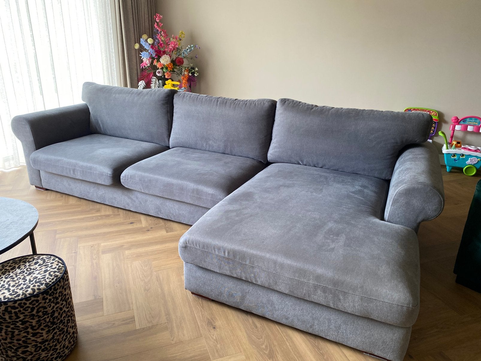 Urban Sofa bank met lounge grijs, Ophalen, Gebruikt, Stof