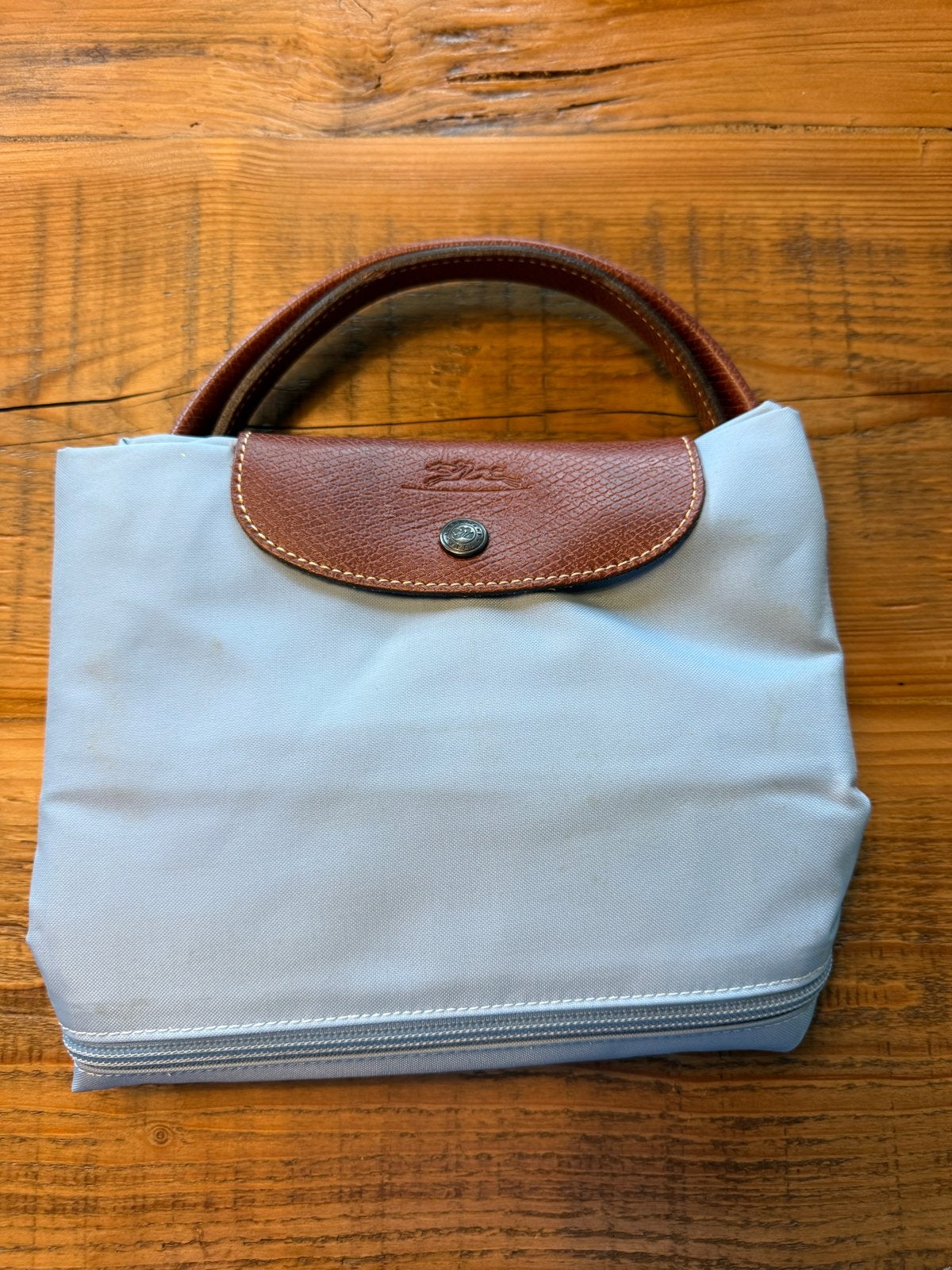 Longchamp Le Pliage reistas - Lichtblauw, Sieraden, Tassen en Uiterlijk, Tassen | Damestassen, Zo goed als nieuw, Overige typen