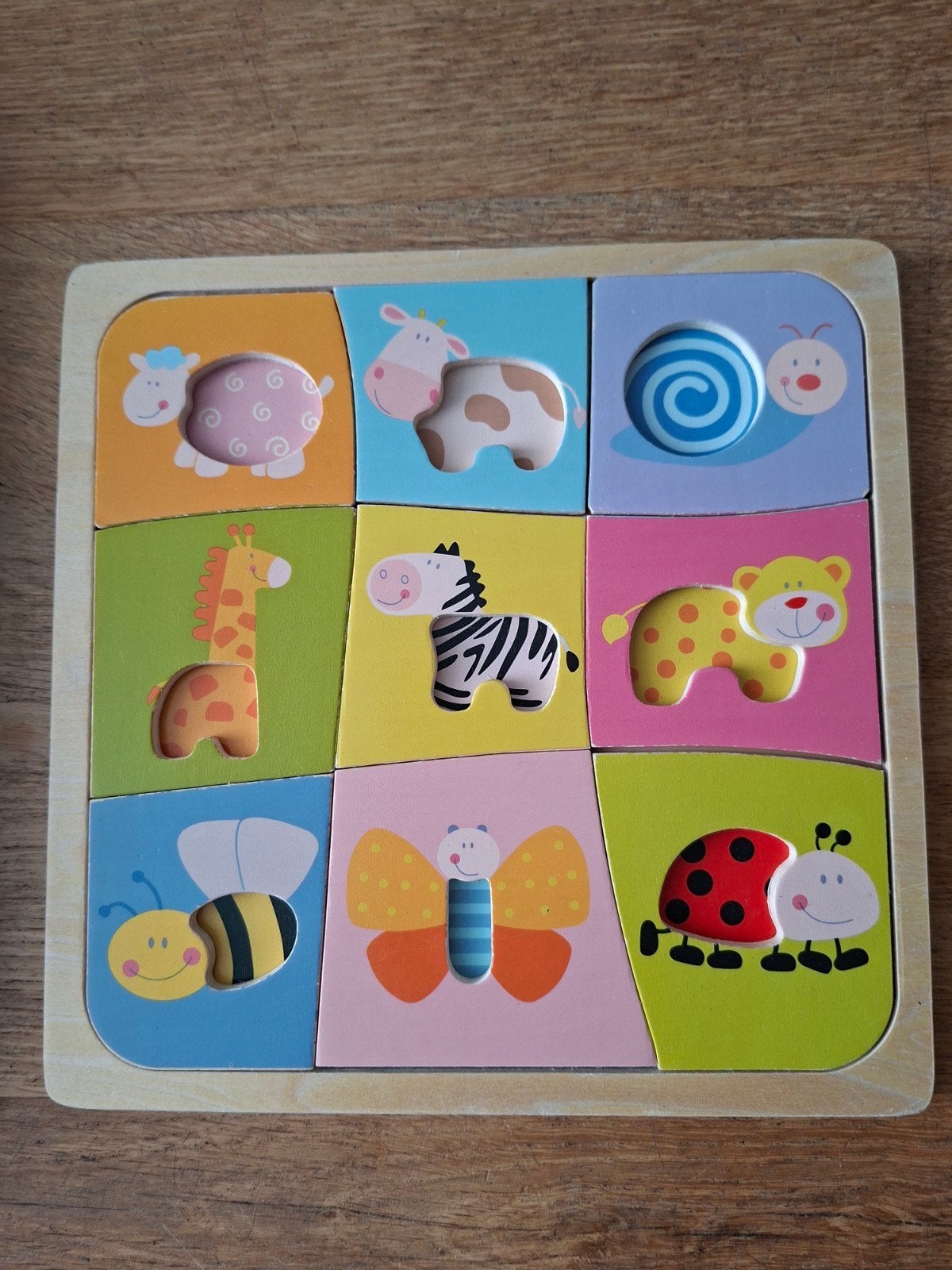 Houten Dieren Puzzel voor Peuters en Kleuters, Gebruikt, Ophalen of Verzenden, Van hout, Minder dan 10 stukjes