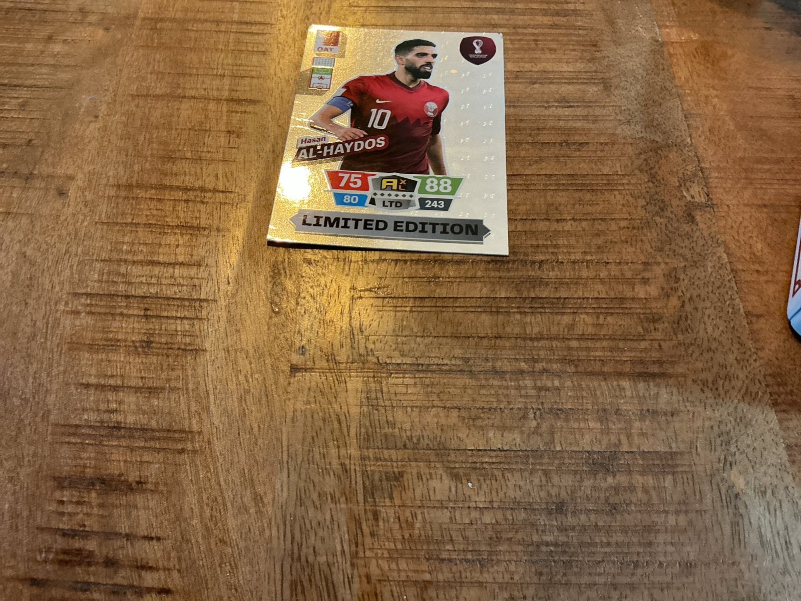 Hasan Al-Haydos Limited Edition Spelerskaart Qatar, Ophalen of Verzenden, Zo goed als nieuw, Buitenlandse clubs, Spelerskaart