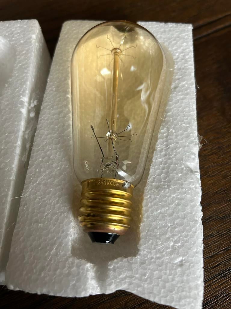 Vintage Gloeilamp met E27 fitting, 30 tot 60 watt, Gebruikt, Gloeilamp, E27 (groot)