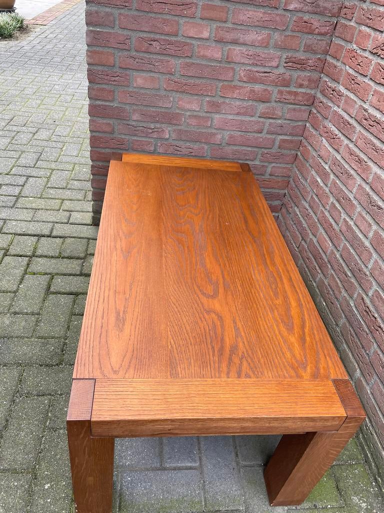 Salon tafel eiken 1.10 lengte, Tuin en Terras, Ophalen of Verzenden, Gebruikt, Rechthoekig, Hout