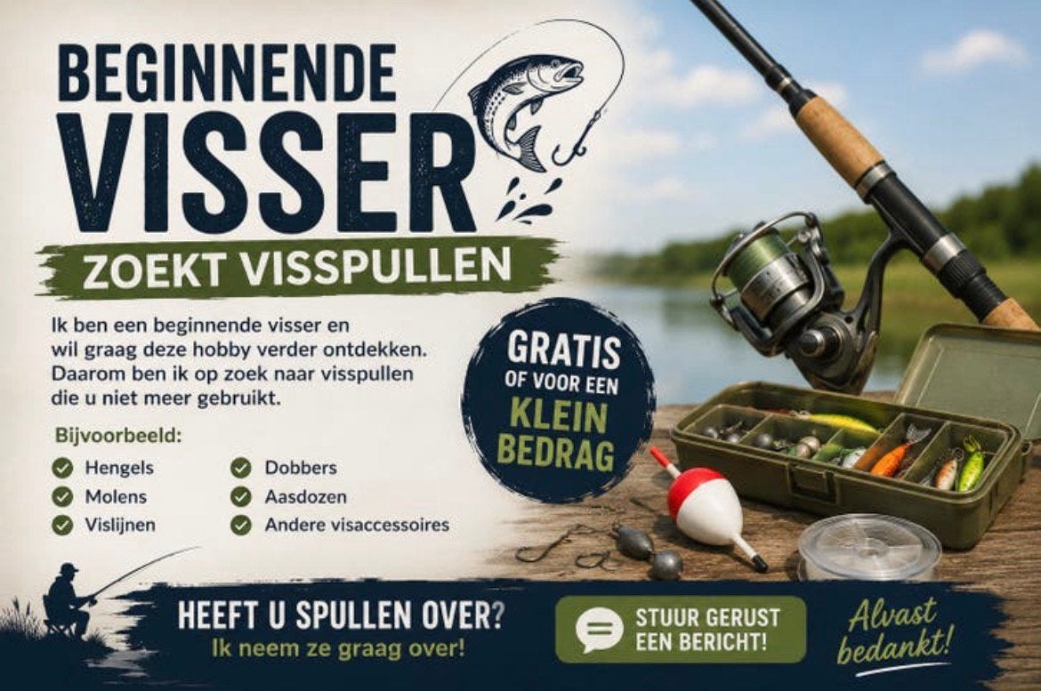 Heeft u wat visspullen die u niet meer gebruikt kan ik kopen, Watersport en Boten, Ophalen of Verzenden, Zo goed als nieuw