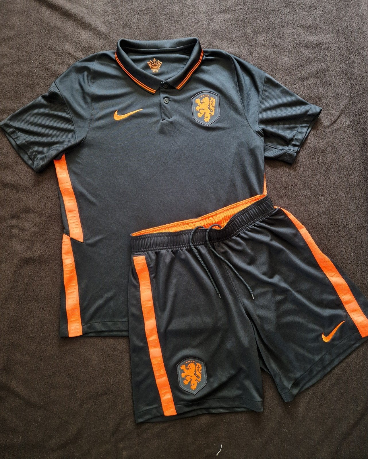 Nederlands elftal tenue 2020 Oranje KNVB shirt broekje L, Maat 52/54 (L), Zwart, Nike, Ophalen of Verzenden
