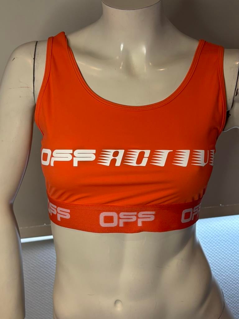 Off white korte top xs, Oranje, Ophalen of Verzenden, Zo goed als nieuw, Korte mouw