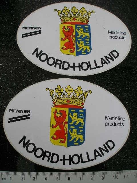 2x sticker logo embleem noord-holland mennen men's line, Verzenden, Zo goed als nieuw, Overige typen