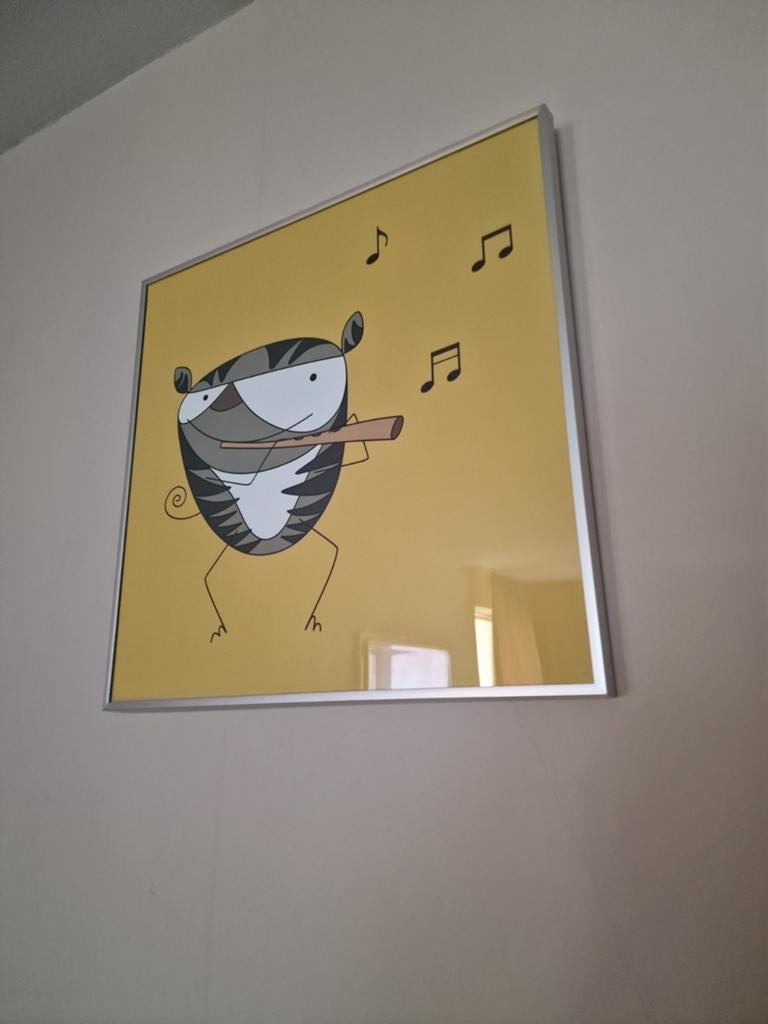 Modern schilderij/ cartoons muziek / in lijst, Ophalen of Verzenden, Zo goed als nieuw, Schilderij