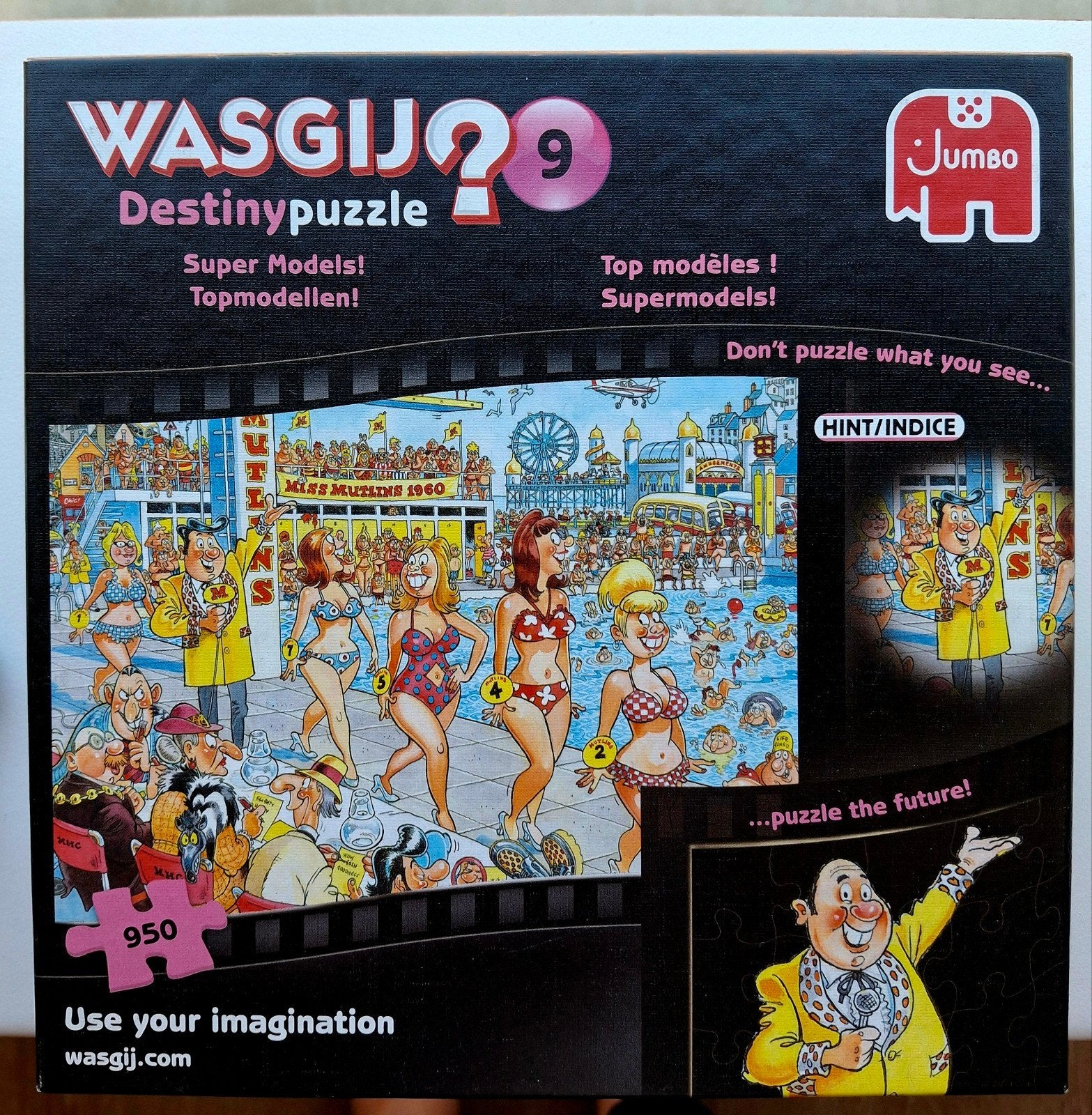 Wasgij Destiny 9: Supermodellen! - 950 stukjes Jumbo puzzel, Ophalen of Verzenden, 500 t/m 1500 stukjes, Gebruikt, Legpuzzel