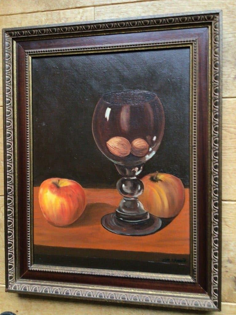Schilderij, Antiek en Kunst, Doek, Stilleven, Ophalen of Verzenden, Olieverf