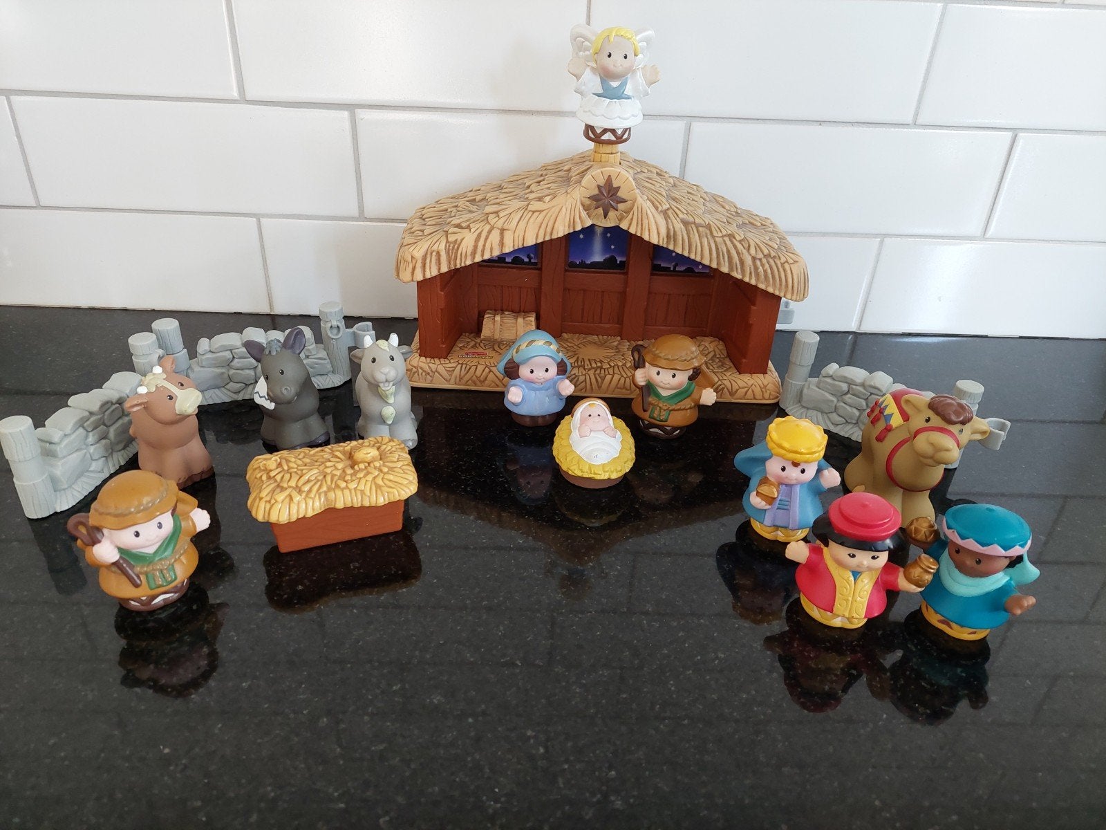 Little People kerststal met licht en muziek en extra herder, Ophalen of Verzenden, Zo goed als nieuw, Speelset, Met licht