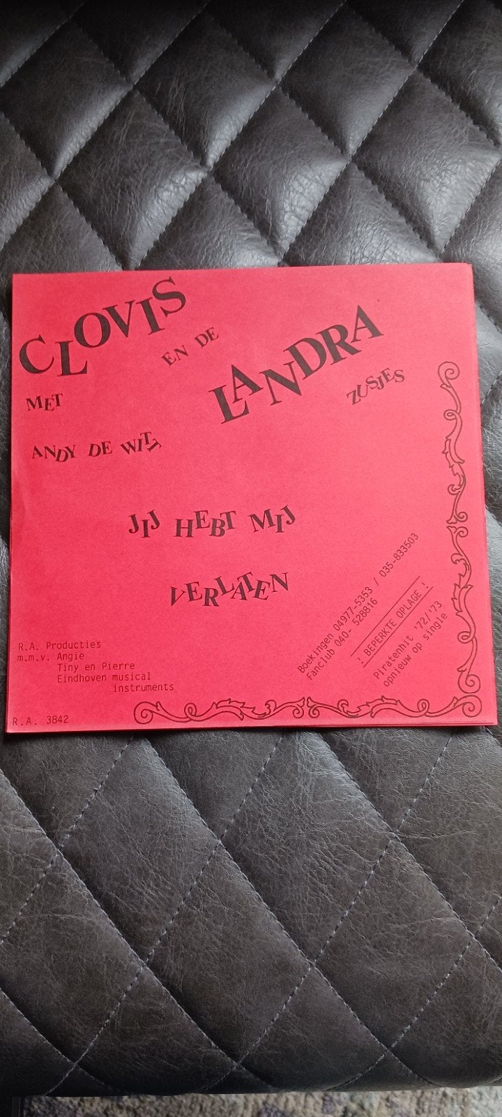 SINGLE CLOVIS EN DE LANDRA ZUSJES  JIJ HEBT MIJ VERLATEN, Cd's en Dvd's, Vinyl | Nederlandstalig, Ophalen of Verzenden, Zo goed als nieuw