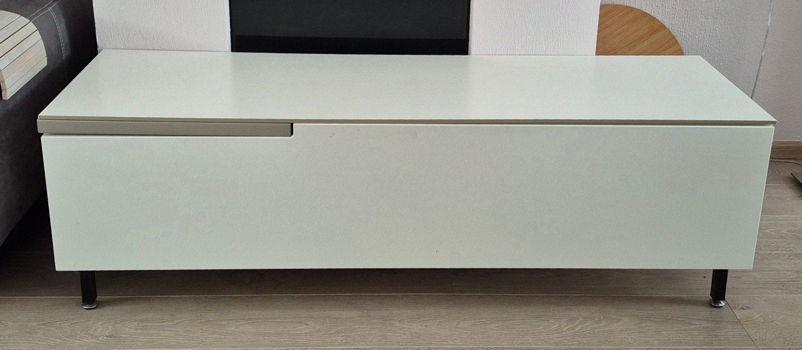 Witte TV-kast met opbergruimte, Huis en Inrichting, Kasten | Televisiemeubels, Ophalen, 100 tot 150 cm, Zo goed als nieuw, Minder dan 100 cm