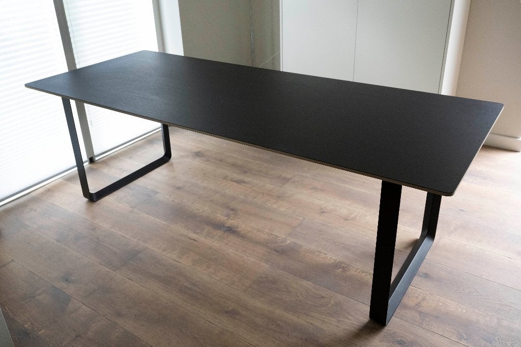 zwarte eettafel 225x90 cm, Ophalen, Overige materialen, 200 cm of meer, 50 tot 100 cm