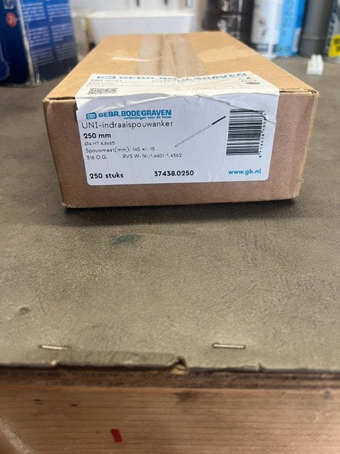 Houtskelet ankers, Ophalen, Nieuw, 250 mm of meer, Rvs