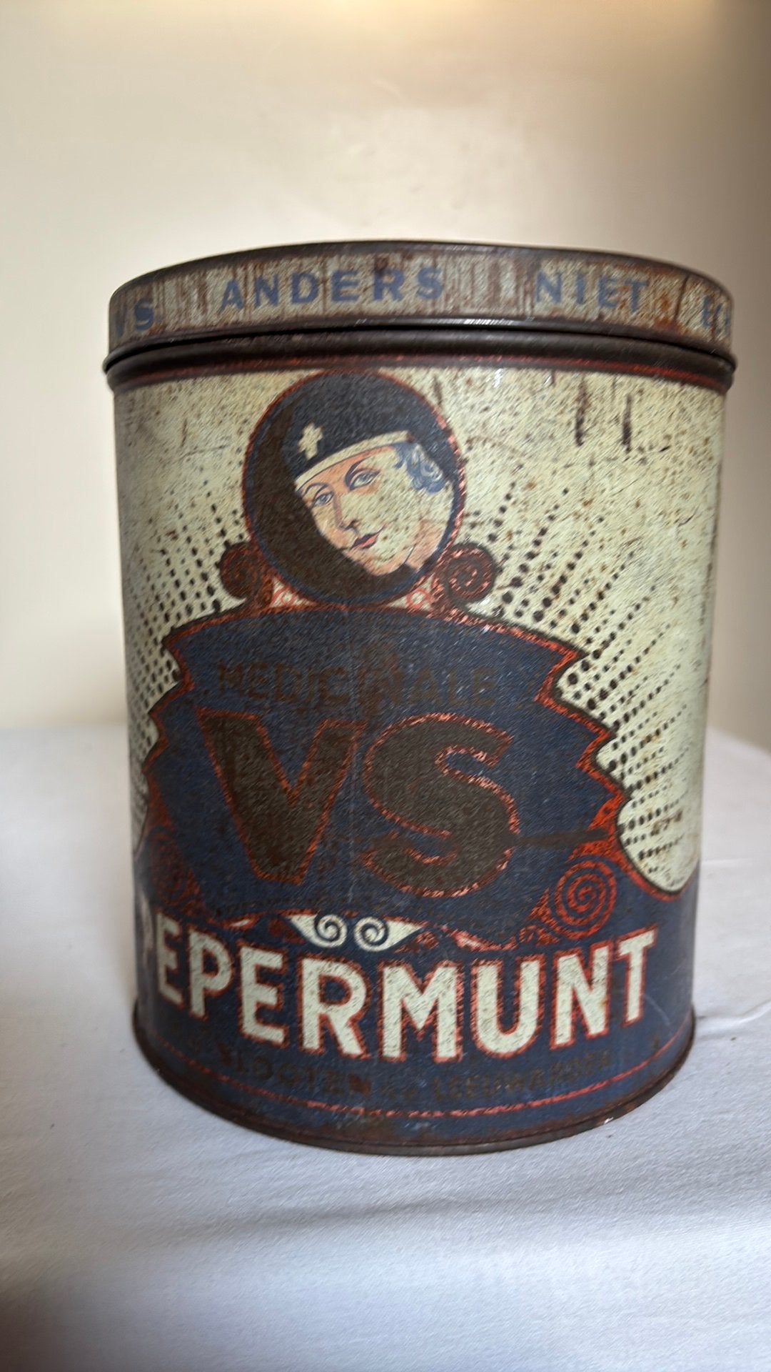 Oud VS pepermunt blik 22 x 17 cm, Ophalen of Verzenden, Gebruikt, Overige