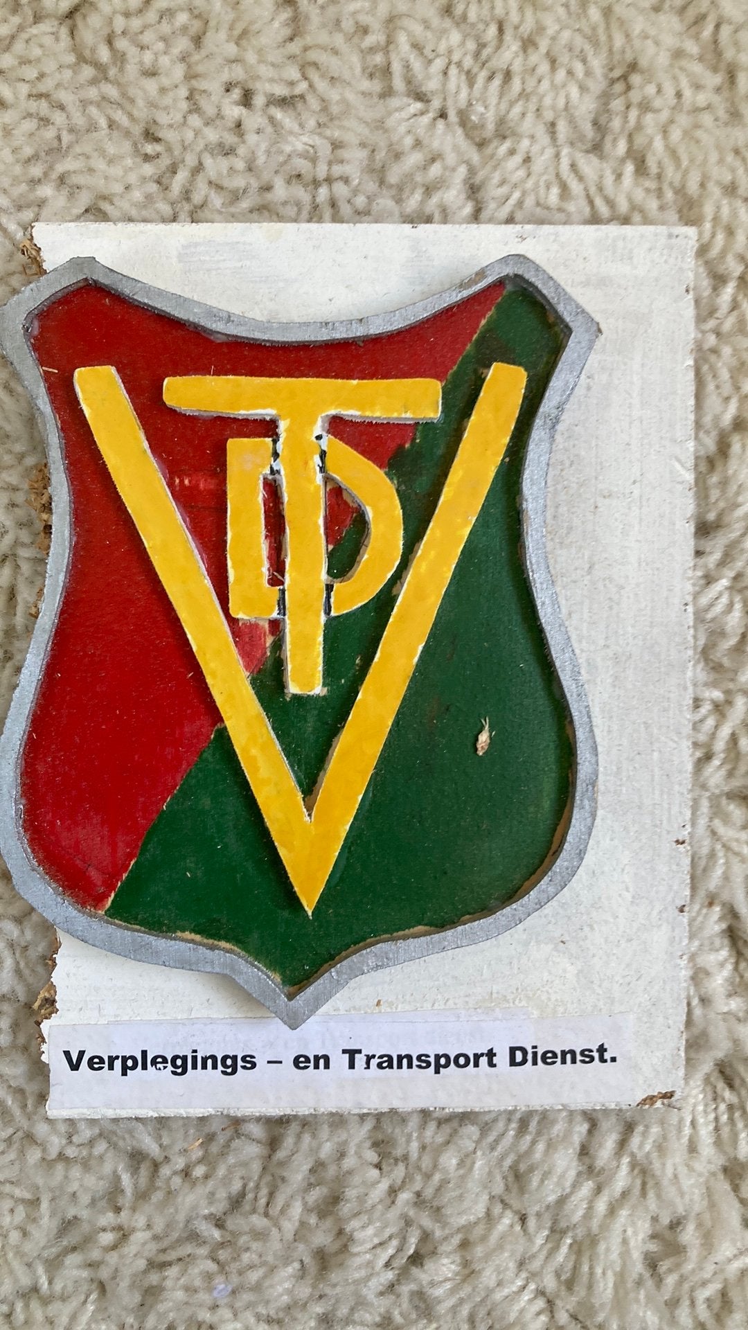 KNIL Verplegings- en Transport Dienst VTD, Ophalen of Verzenden, Landmacht, Nederland, Embleem of Badge