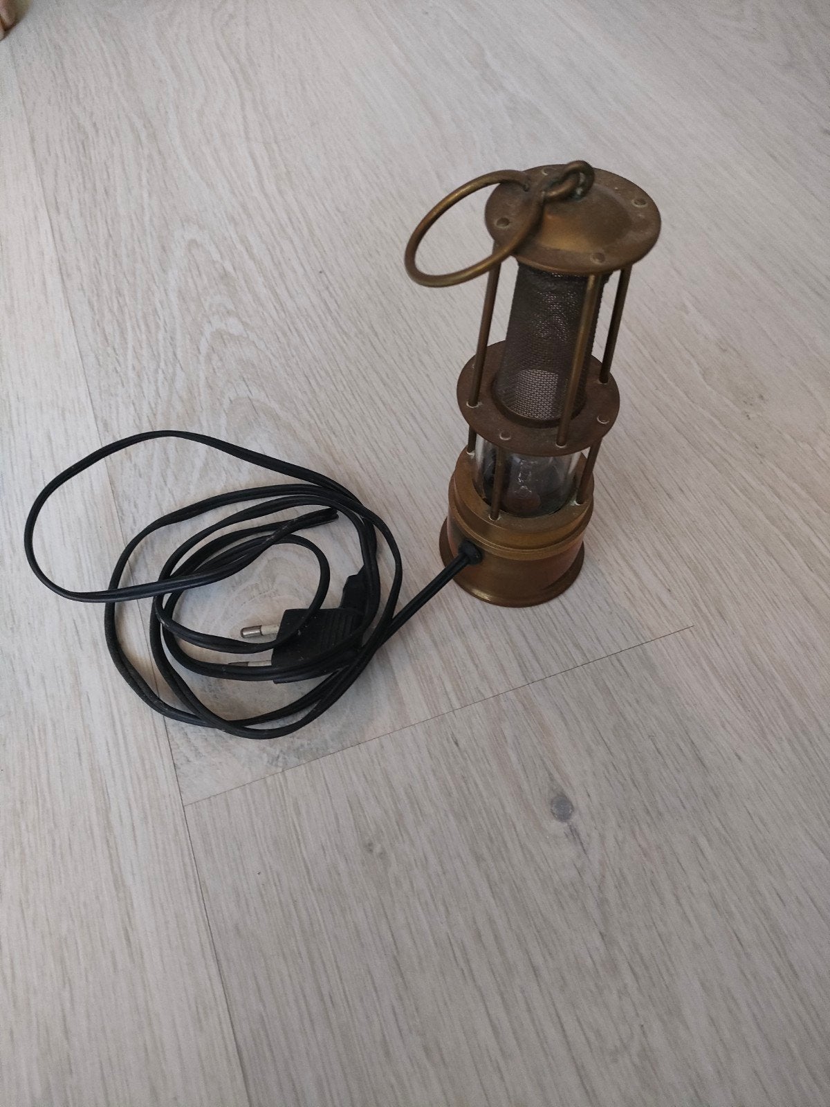 Vintage messing mijnwerkerslamp - decoratieve lamp, Antiek en Kunst, Antiek | Lampen, Ophalen of Verzenden