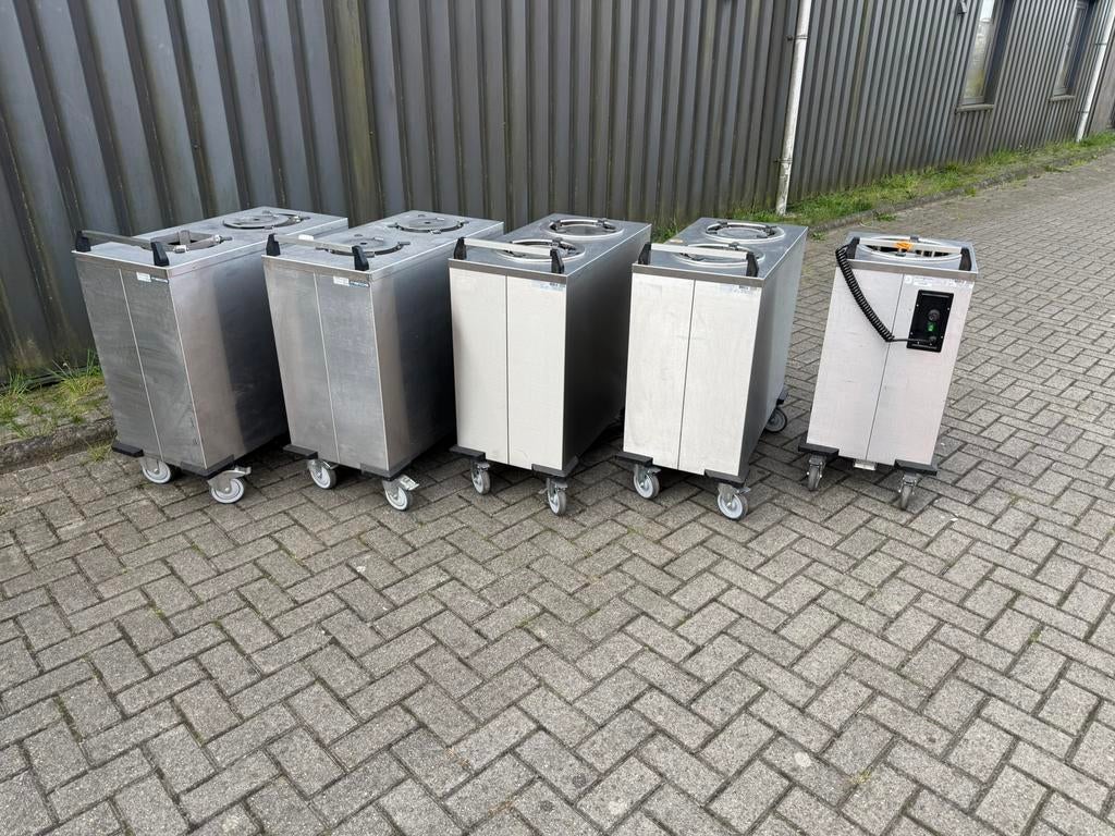 RVS mobiele warmhoudkasten 5x, Ophalen, Gebruikt