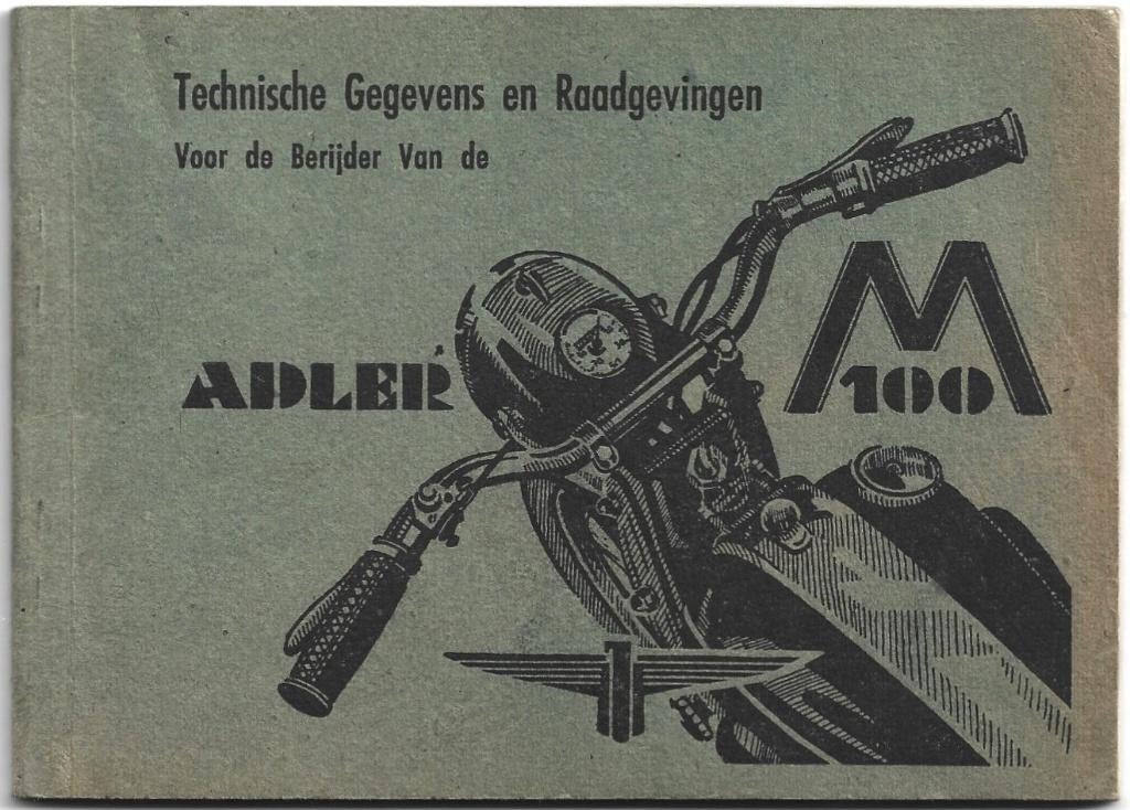 Adler M100 handleiding instructieboek motor (8050z), Motoren, Handleidingen en Instructieboekjes, Overige merken, Ophalen of Verzenden