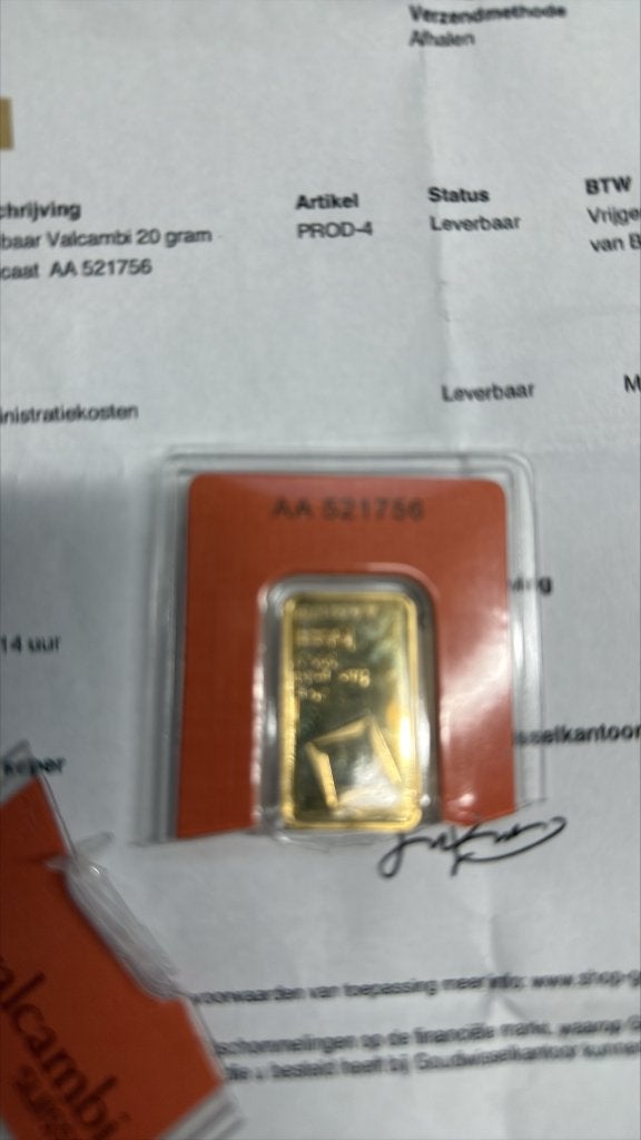 goudbar oplichting, Ophalen of Verzenden, Goud