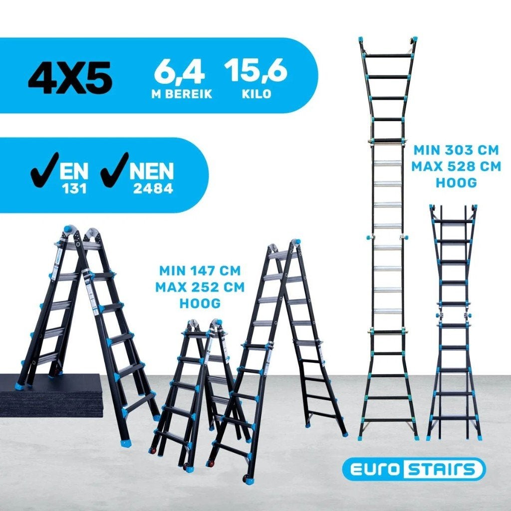 Ladder - Bordestrap - Vouwladder - Trap - Magazijntrap, Ophalen of Verzenden, Nieuw, 2 tot 4 meter