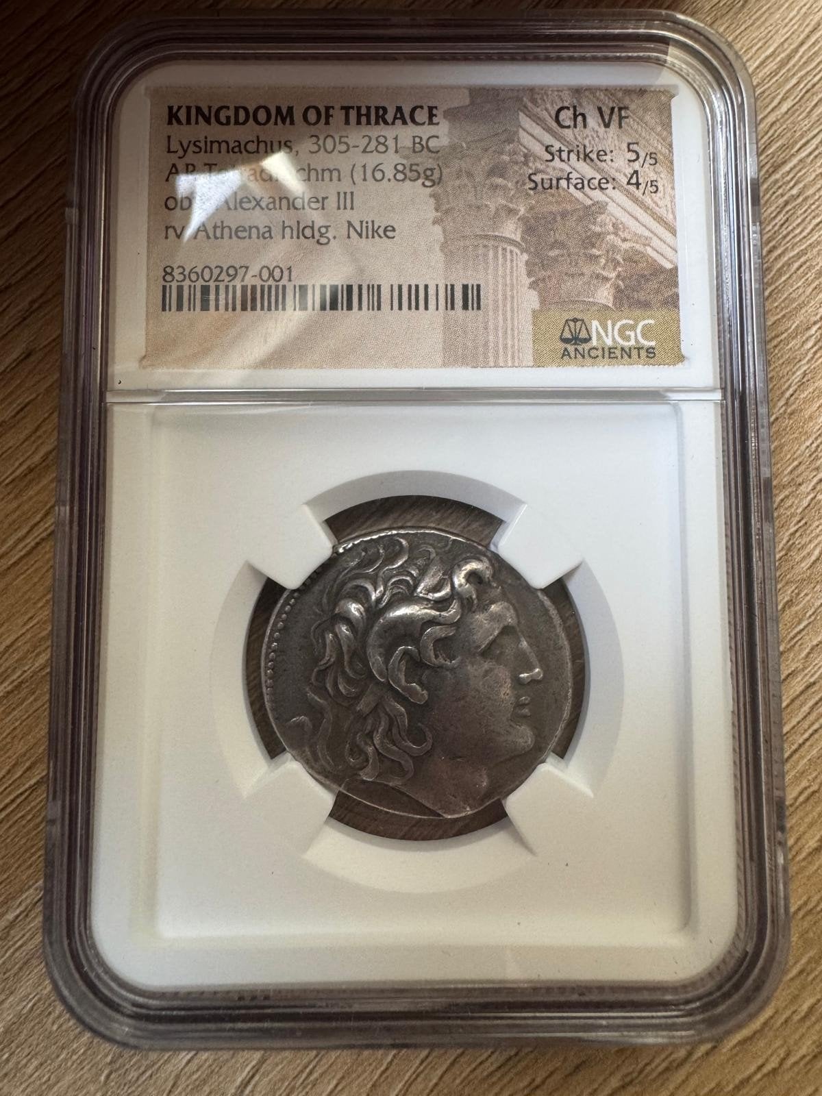 zilveren munt alexander de groot NGC, Ophalen of Verzenden, Overige landen