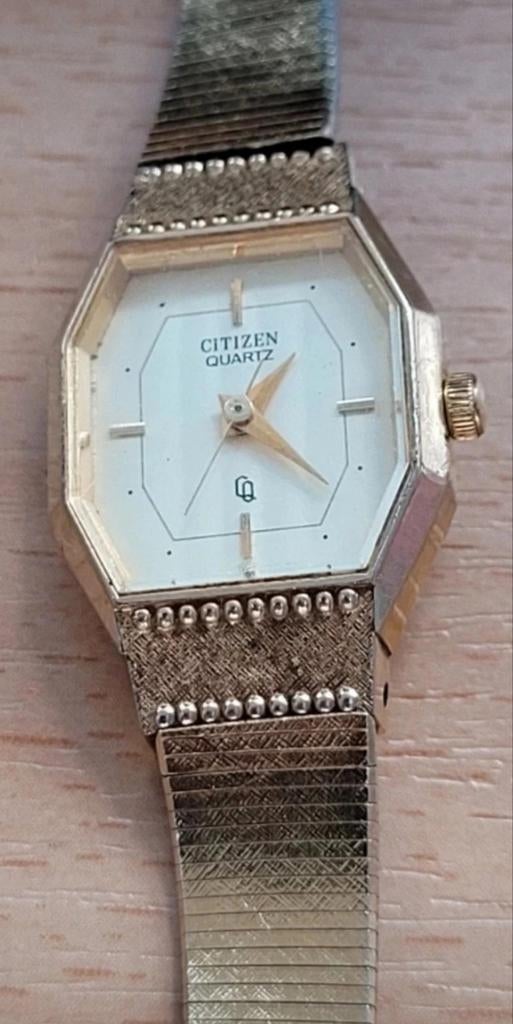 Vintage Citizen Quartz dameshorloge goudkleurig – jaren 80, Sieraden, Tassen en Uiterlijk, Antieke sieraden, Verzenden, Overige materialen
