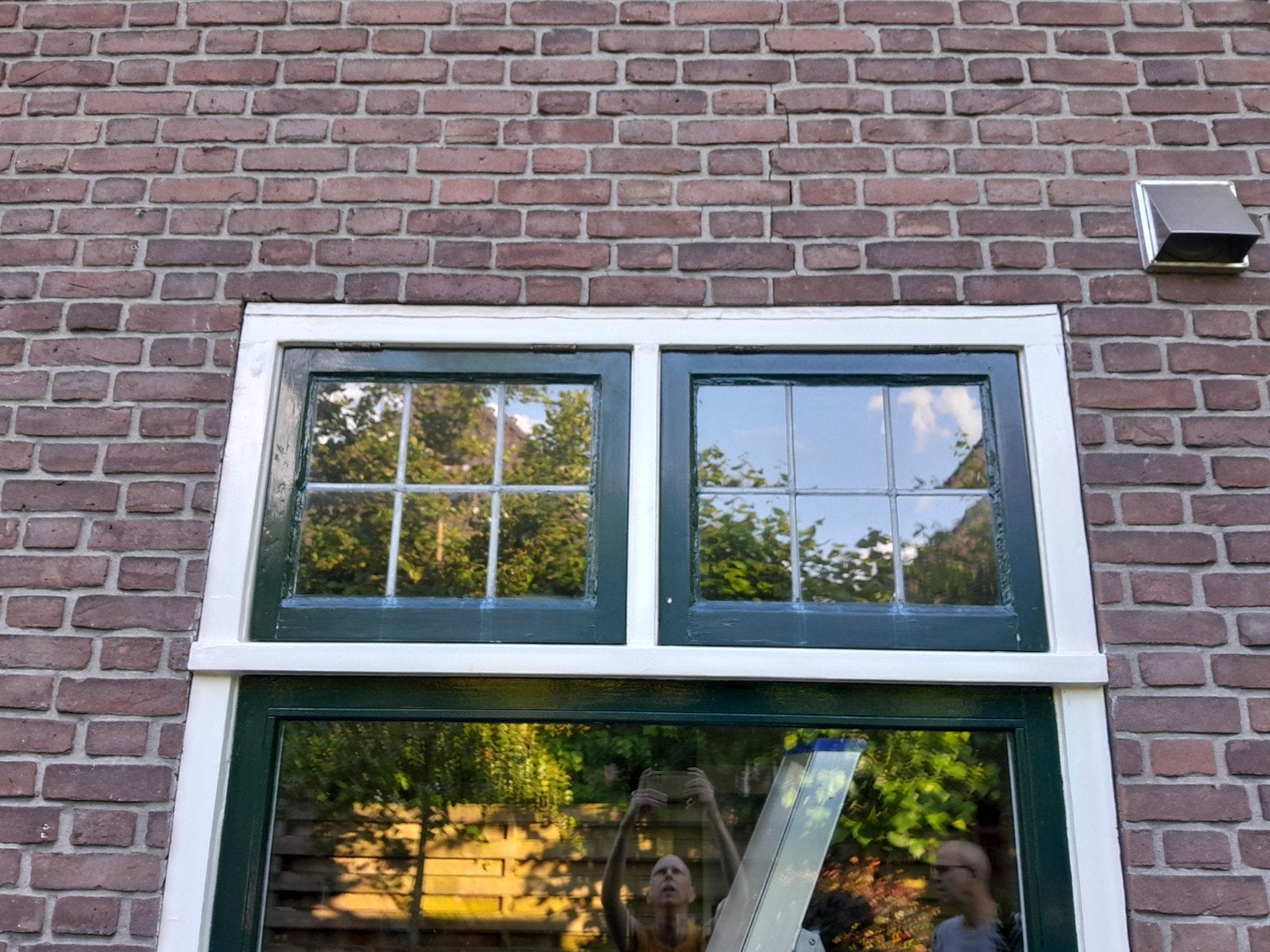 Kozijn glas in lood ~ brocante vintage ~ 2 ramen raam, Doe-het-zelf en Verbouw, Kozijnen en Schuifpuien, Ophalen, Minder dan 75 cm