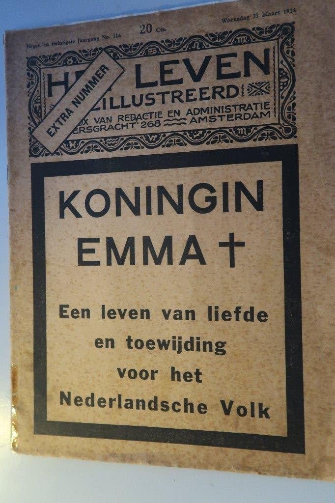 Emma editie het Leven Illustreerd mag. 1934,koningin Emma, Ophalen of Verzenden, Gebruikt, Nederland, Tijdschrift of Boek